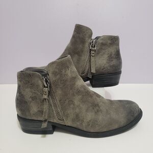 Boots Ankle Zip Faux Suede Women's Gray Sz 8M